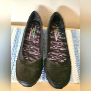 Skechers Black Flats Comfortable Slip-On Loafers